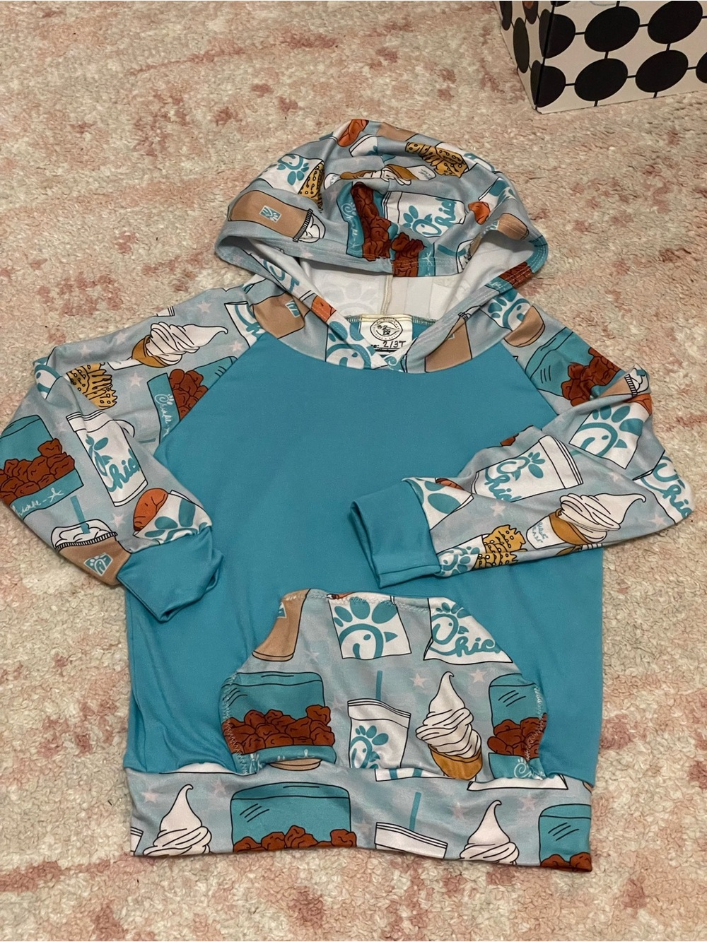 Handmade by Momma Bare Chick-Fil-E Reglan Hoodie 2/3T